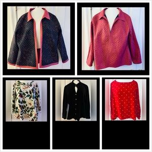 H&M & More 4-Pc. Bundle Tops Jacket Blouses Button-Up XL, EUC, Retail = $256